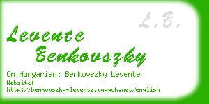 levente benkovszky business card